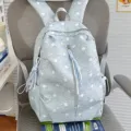 Cloudy Polka Dot Backpack Light Blue Variant - Cute Soft Style Casual Daypack for Travel - No Pendant / Blue