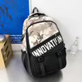 Sac à dos tactique camouflage cool pour adolescents, sac d'école stylé multi-poches. - Khaki (Sans Pendentif)