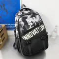 Sac à dos tactique camouflage urbain avec impression contrastée et doubles boucles - Noir (Sans Pendentif)