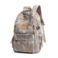 Sac à dos camouflage décontracté pour étudiants, design multi-poches élégant avec écussons. - Sac Seul / Kaki