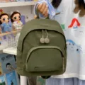 Minimalist green mini backpack for women, casual cute small daypack for summer daily outdoor travel. - No Pendant / Army Green