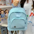 Light blue mini backpack casual cute daily small rucksack fashion trendy stylish campus bag - No Pendant / Blue