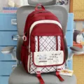 Zaino giapponese dolce in pizzo cavo, zainetto scolastico carino per studenti con vari comparti. - Borsa Singola / Borgogna