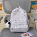 Cute Lolita style light purple star print backpack with white lace ruffles and cute pendant. - Dog Pendant / S / Gray