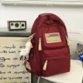 Casual canvas backpack with multi-compartments, retro design, perfect for school and daily use. - Black Leg Duck Pendant / S / Red