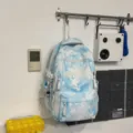 Blauer Sternenhimmel Druck Schulrucksack lässiger Schüler Buchrucksack für tägliche Reisen - Mit Anhänger / Hellblau