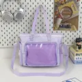 Kawaii polka dot lace ita bag sweet Japanese style shoulder bag for daily casual outfit - No Pendant / Purple