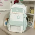 Korean sweet dopamine star ita bag sweet mint green school backpack with transparent window - Backpack (Without Pendant) / Green