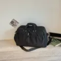 Black Korean style multi-purpose travel duffel bag variant, simple gym bag for students. - Black