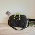 Sac de voyage noir et vert, sac de sport polyvalent avec bandoulière et compartiment chaussures. - Noir et Jaune