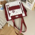 Korean sweet star ita bag colorblock backpack transparent window student school bag daily - Tote Bag (No Accessory) / Red