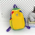 Mochila colorida con bloque de color dopamina mochila escolar informal para estudiantes viaje al aire libre - L / Amarillo