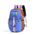 Mochila informal colorida para exteriores, bolso escolar ligero color-block para camping. - L / Azul