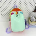 Dopamin Colorblock Rucksack für Studenten und Reisen, bunte Outdoor-Freizeittasche. - L / Grün