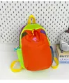 Dopamine Farbblock-Paar-Rucksack, Outdoor-Camping-Tasche für Studenten, sehr stilvoll und lebendig. - S / Orange