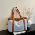 Sac de sport grand format imprime etoiles mignon sac de voyage pour ecole et loisirs - Marron et Bleu