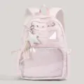 Pink ita backpack clear window cute school bag for teens girls daily travel and DIY pins display - Basic Style (No Ornaments) / Pink