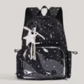 Black star print transparent itabag backpack cute DIY anime ita bag student casual daypack - Basic Style (No Ornaments) / Black