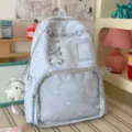 Light blue star transparent ita backpack cute ACG DIY doll bag girly fashion school rucksack - With Cat Pendant / Blue