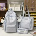 Hellblaues Sternenmuster Rucksack Set für Studenten Schultasche Shopper Federmäppchen - Einzelne Umhängetasche / Blau