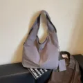 Borsa shopper marrone casual in stile coreano borsa a tracolla vintage per studenti e lavoro - Grigio