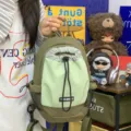 Mochila pequeña con cordón de colores estilo coreano, elegante mochila escolar para estudiantes. - Sin colgante / Verde