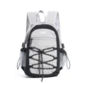 Leichter Outdoor-Wanderrucksack mit Bungee-Kordel und Netztaschen, grau-schwarzes Design. - Grau / L