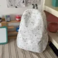 Japanese Cute Star Print Backpack Casual Student School Bag White Grey Variant Style - Backpack Only (Without Pendant) / Gray