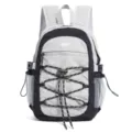 Leichter Outdoor Rucksack in Grau und Schwarz mit Kordelzug für Wandern Camping - L / Grau