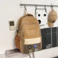 Κορεάτικο στυλ χρωματιστό casual σακίδιο πλάτης σχολική τσάντα σε κομψή χακί παραλλαγή - Backpack / Χωρίς μενταγιόν / Χακί