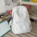 Japanese cute star printed canvas student backpack casual daily school bag for teen girls - Backpack (With Pendant) / Gray