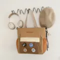 Sac cabas en toile de style coréen color-block sac à bandoulière décontracté pour les étudiants - Sac Fourre-tout / Avec Pendentif / Kaki