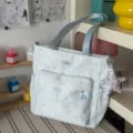 Japanese sweet style star print canvas tote bag with cute star pendant for daily student use. - Single Shoulder Bag (With Pendant) / Blue