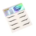 Detailed shot of glitter eyeliner stickers featuring multiple reusable designs for eye makeup. - Black Silver