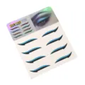 Self-adhesive glitter blue eyeliner stickers waterproof eye makeup party stage charm - Blue Black