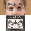 Black rhinestone face gems temporary face jewels sticker for festival party makeup masquerade. - Black Star Rhinestone Style (HF-173)