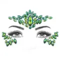 Green rhinestone face jewels festival party eye gems body crystal sticker glitter makeup - HF-141