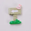 Cute rabbit signpost resin DIY accessory, miniature craft material for phone case decor. - Cute Rabbit - Street Sign