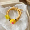 Leuke gele gevlochten haarband met grappige monster hanger zoet meisje haaraccessoire - Verdikte Kleine Monster Stijl / Geel