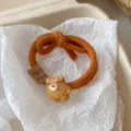 Schattig bruin beren haar elastiekje voor vrouwen en meisjes, stijlvolle haaraccessoire. - Verdikte Monster Haarelastiek / Oranje