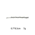 Elegante Strass Perlen Haarklammer glänzende Kristall Haarnadel für stilvolles Styling - Welle Künstliche Perle / 0.7x8.5cm / Silber