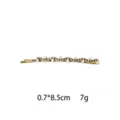 Goldfarbene Strass und Perlen Wellen Haarklammer, elegante Haarnadel für Damen Styling. - Welle Künstliche Perle / 0.7x8.5cm / Gold