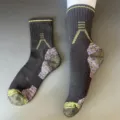 Thermal merino wool mid-calf socks for women, thick cushioned winter outdoor thermal socks. - 36-42 / Beige Purple Patchwork