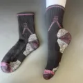 Merino wool winter warm thermal mid-calf outdoor thick thermal socks for women detail view. - 36-42 / Dark Gray Contrast