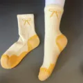 Women Merino Wool Mid Tube Socks Autumn Winter Thickened Cute Bow Warm Thermal Socks - 36-42 / Dark Gray Yellow Bow