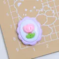 Accessorio DIY in resina tulipano pizzo viola, materiale artigianale carino per cover in crema. - Pizzo Ovale Tulipano