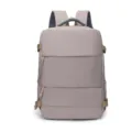Casual minimalist travel backpack for men and women, stylish school bookbag daily use. - Khaki