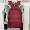 Casual large capacity burgundy tie dye backpack for daily commute high school students and travel. - Red