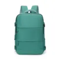 Unisex casual green backpack for school travel and daily commute with multi-pocket design - Malachite green