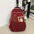 Retro versatile weight-reducing school backpack for students, large capacity computer bag. - 8879#Red
